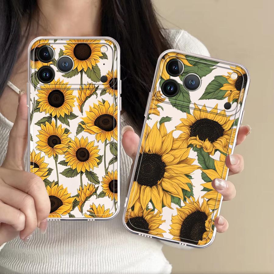 Phone Cases Xr Iphone - Coque transparente à motif tournesol mignon